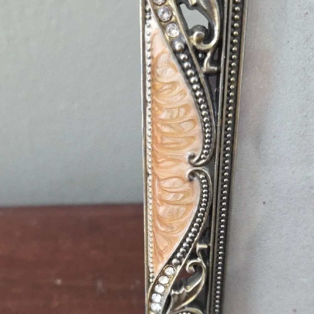 Ornate Silver and Tan Photo Frame
